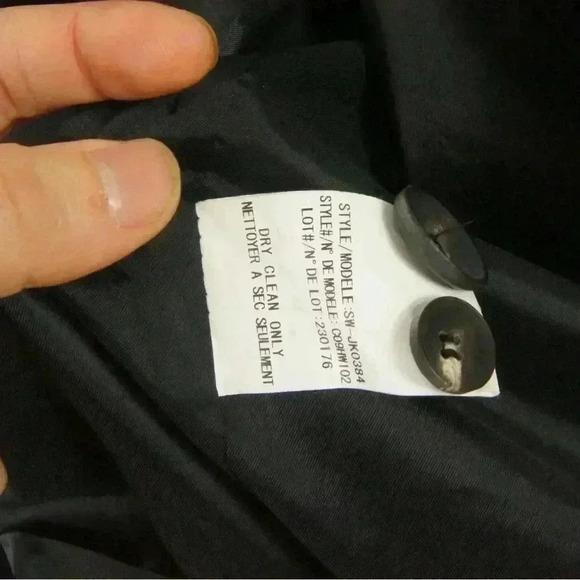 Helmut Lang Black Wool Single Button Closure Blazer Jacket Sz 10 - Picture 9 of 9